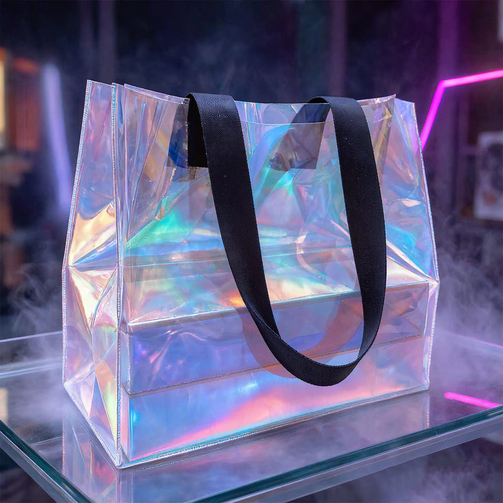 Holographic PVC Bar Tote Bag